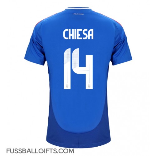 Italien Federico Chiesa #14 Fußballbekleidung Heimtrikot EM 2024 Kurzarm
